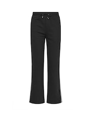 Long Tall Sally Black Metallic Stripe Wide Leg Joggers - Image 5 of 5