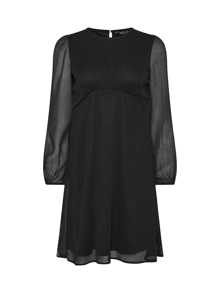 M&Co Black Petite Chiffon Dress - Image 5 of 5