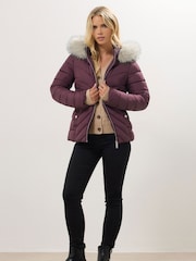 M&Co Petite Fur Trim Padded Jacket - Bild 2 von 5