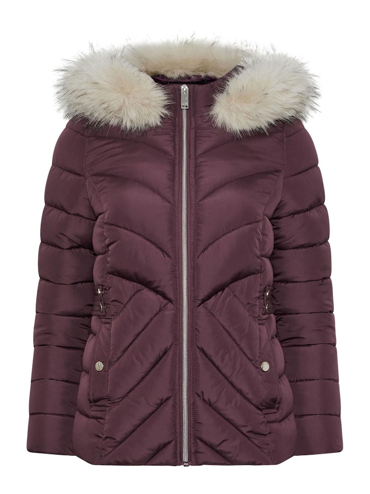 M&Co Petite Fur Trim Padded Jacket - Bild 5 von 5