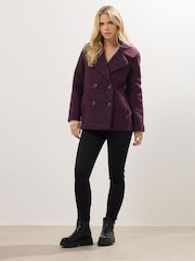 M&Co Red Petite Boucle Peacoat - Image 2 of 5