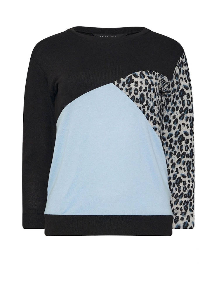 M&Co Black Petite Animal Colourblock Top - Image 5 of 5