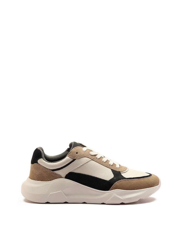 Off The Hook White Roxy Casual Lace-Up Leather Trainers - Image 2 of 6
