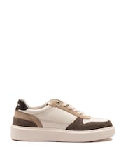 Off The Hook White Dylan Suede Leather Elevated Platform Sneakers - Image 2 of 6
