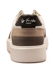 Off The Hook White Dylan Suede Leather Elevated Platform Sneakers - Image 4 of 6