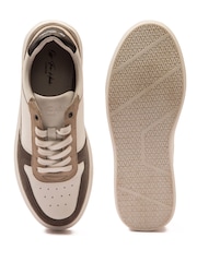 Off The Hook White Dylan Suede Leather Elevated Platform Sneakers - Image 5 of 6