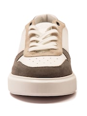 Off The Hook White Dylan Suede Leather Elevated Platform Sneakers - Image 6 of 6