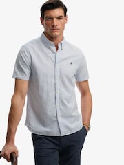 Azul - Superdry Classic Seersucker Short Sleeve Shirt - Imagen 4 de 6