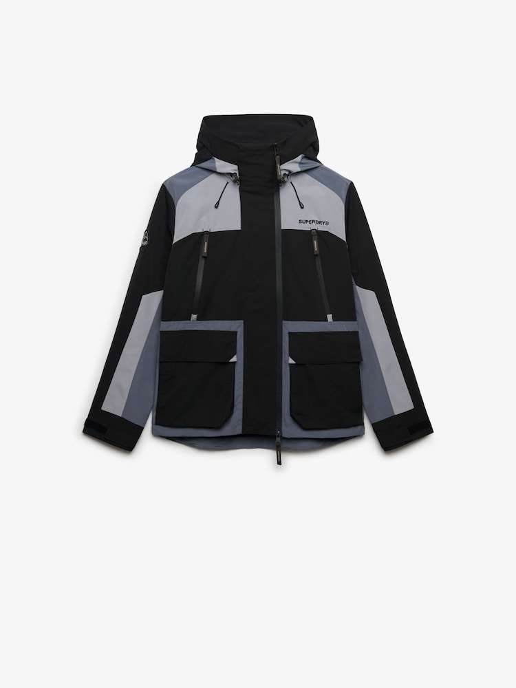 Superdry Black Hood Colour Block Windbreaker - Image 8 of 8