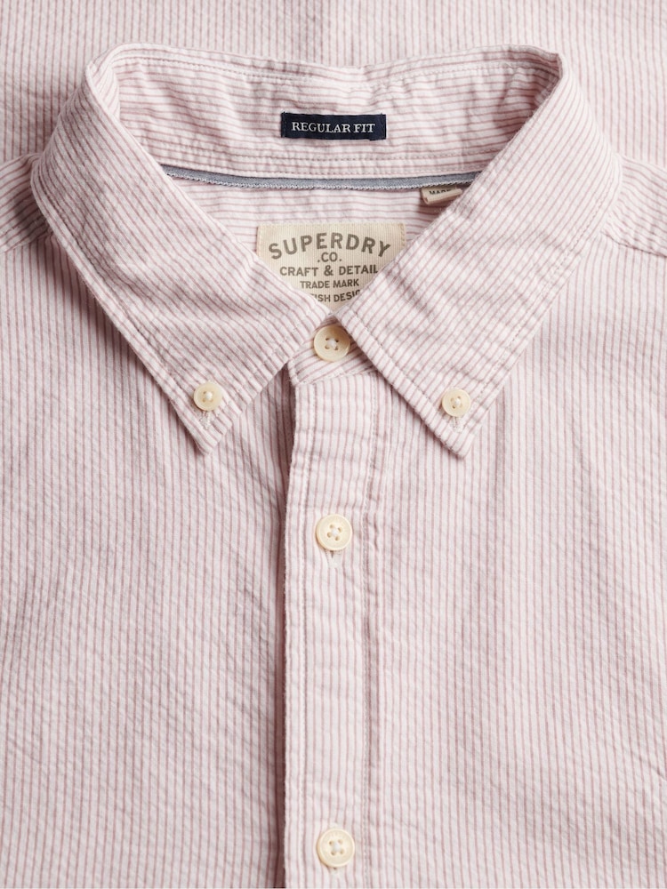 Rosa - Superdry Classic Seersucker Short Sleeve Shirt - Imagen 7 de 7