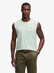 Superdry Green Cotton Essential Logo Tank Top - Image 1 of 6