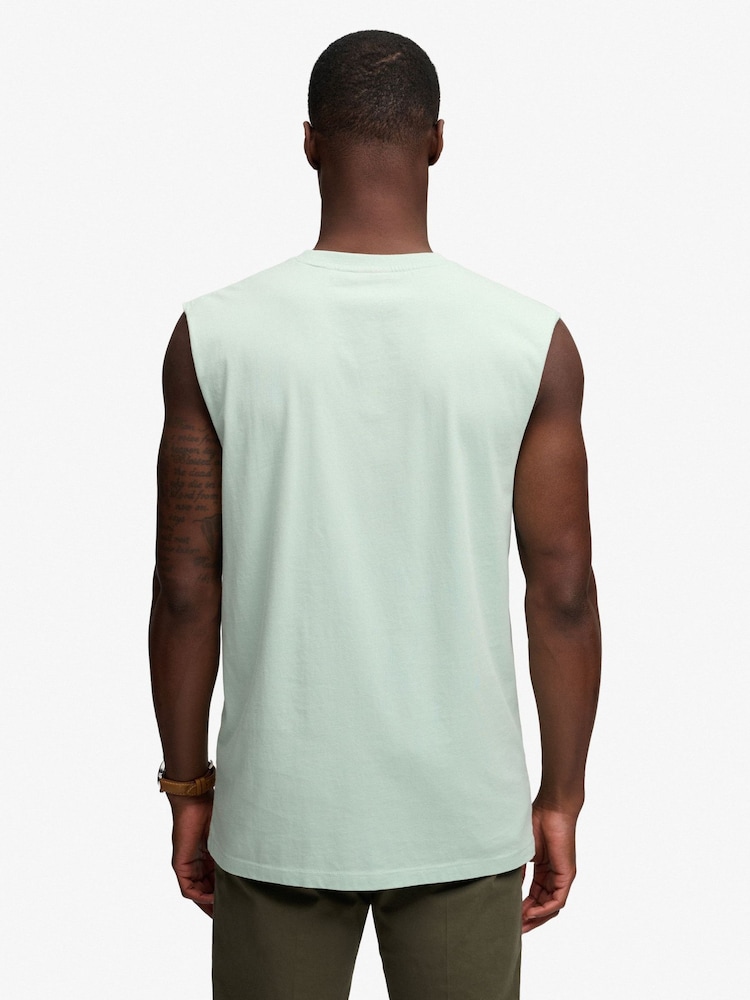 Superdry Green Cotton Essential Logo Tank Top - Image 2 of 6