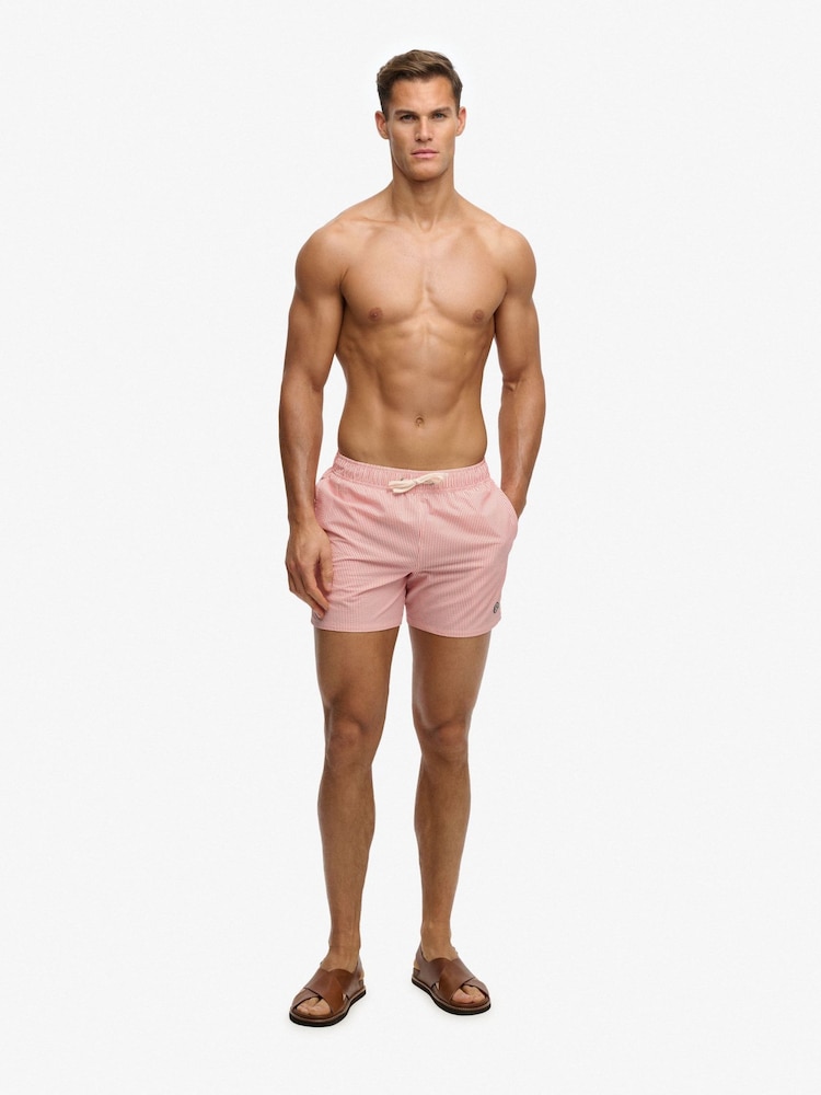 Superdry Pink Seer Sucker 15 Swim Shorts - Image 2 of 7