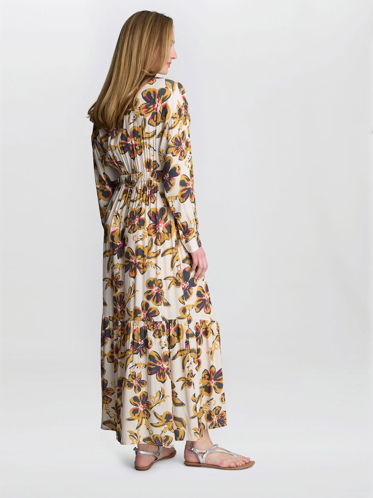 Gina Bacconi Natural Rosalee Belted Dress - Imagen 2 de 5