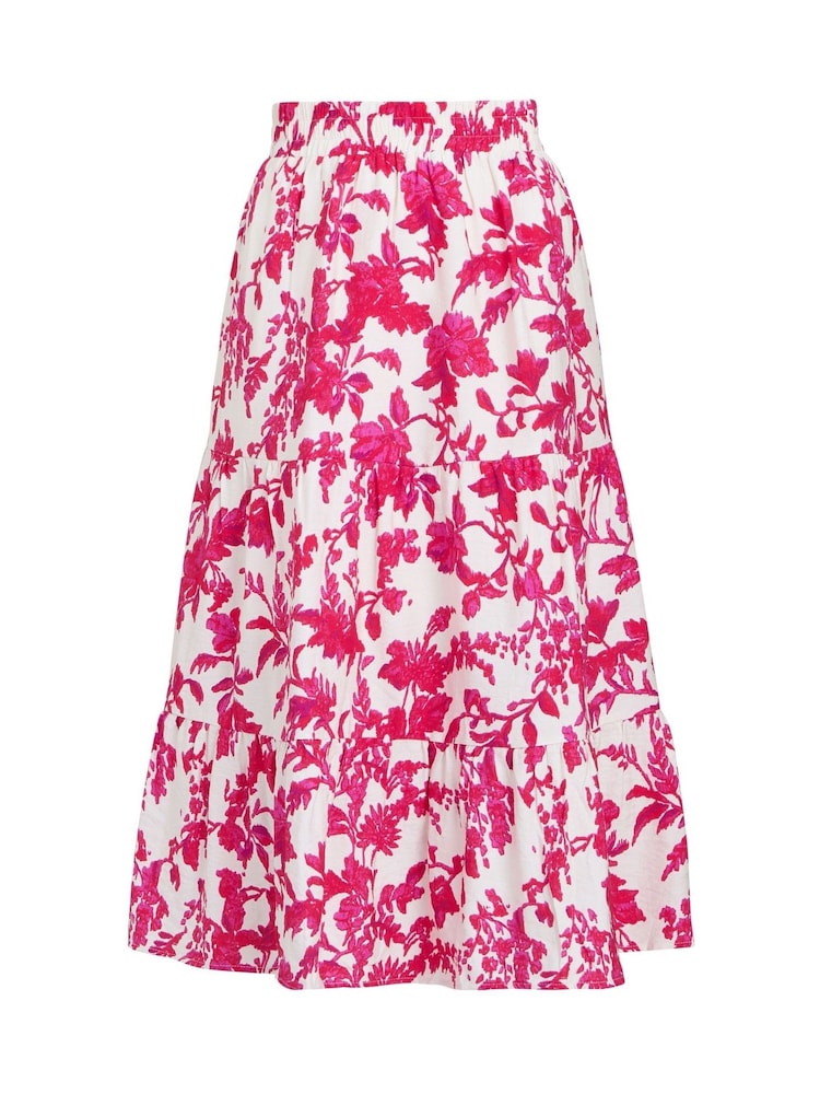 Gina Bacconi Pink Chris Fuchsia Floral Skirt - Image 2 of 2 Gina Bacconi Pink Chris Fuchsia Floral Skirt - Image 2 of 2