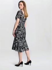 Gina Bacconi Savannah Corded Lace Black Dress - Image 2 of 5