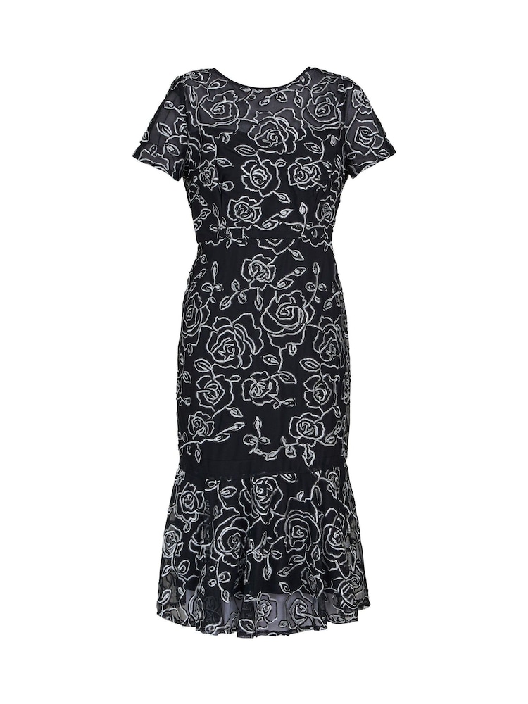 Gina Bacconi Savannah Corded Lace Black Dress - Image 5 of 5