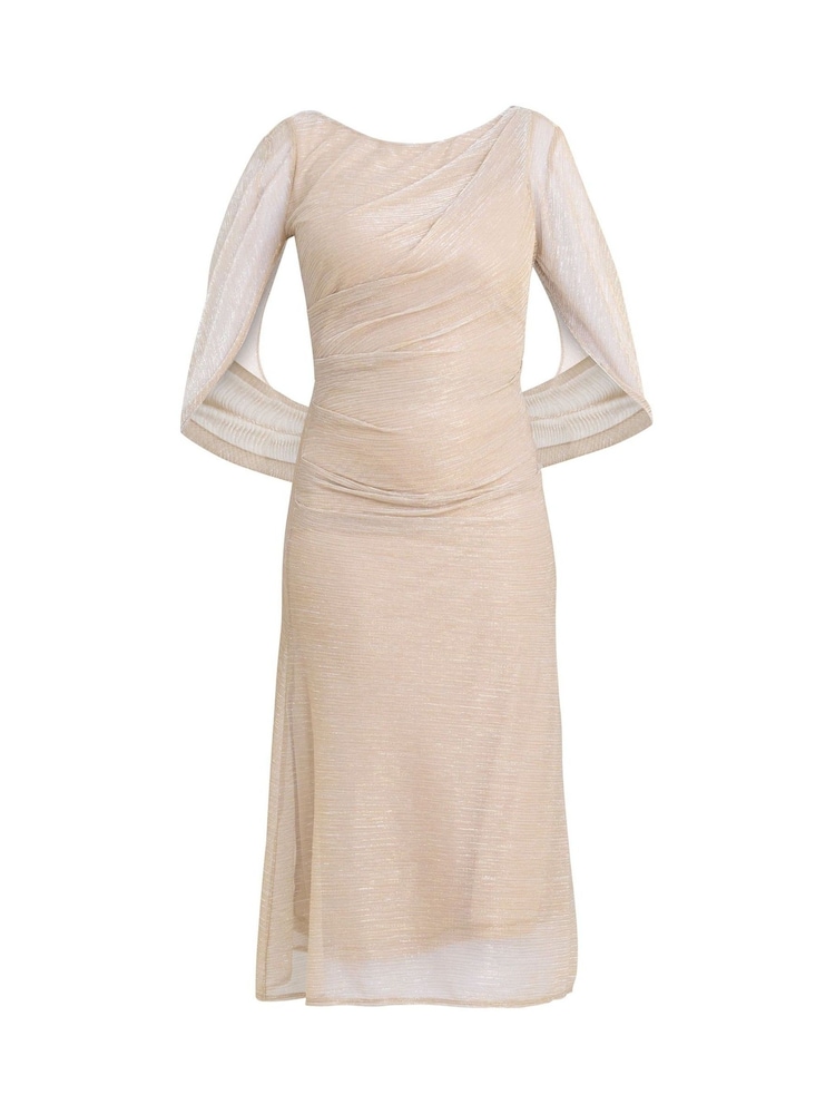 Gina Bacconi Gold Ciara Metallic Knit Maxi Dress - Image 6 of 6 Gina Bacconi Gold Ciara Metallic Knit Maxi Dress - Image 6 of 6