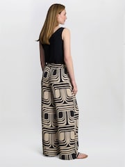 Gina Bacconi Quinn Satin Pull On Wide Leg Black Trousers - Image 2 of 4