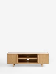 Ribbed Oak Brunswick Ceramic Top Up to 55 Inch Wide TV Unit - Image 1 of 4