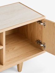 Ribbed Oak Brunswick Ceramic Top Up to 55 Inch Wide TV Unit - Image 4 of 4