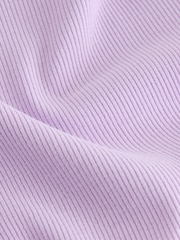 Lilac Purple Ribbed Frill Vest (3mths-7yrs) - Image 3 of 4