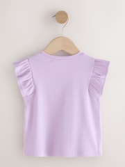 Lilac Purple Frill Shoulder Ribbed Vest (3mths-7yrs) - Image 5 of 7