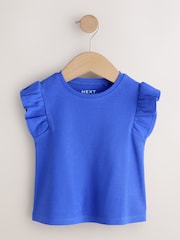Cobalt Blue Ribbed Frill Vest (3mths-7yrs) - Image 1 of 7