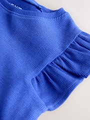 Cobalt Blue Ribbed Frill Vest (3mths-7yrs) - Image 3 of 7