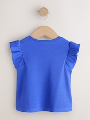 Cobalt Blue Ribbed Frill Vest (3mths-7yrs) - Image 5 of 7