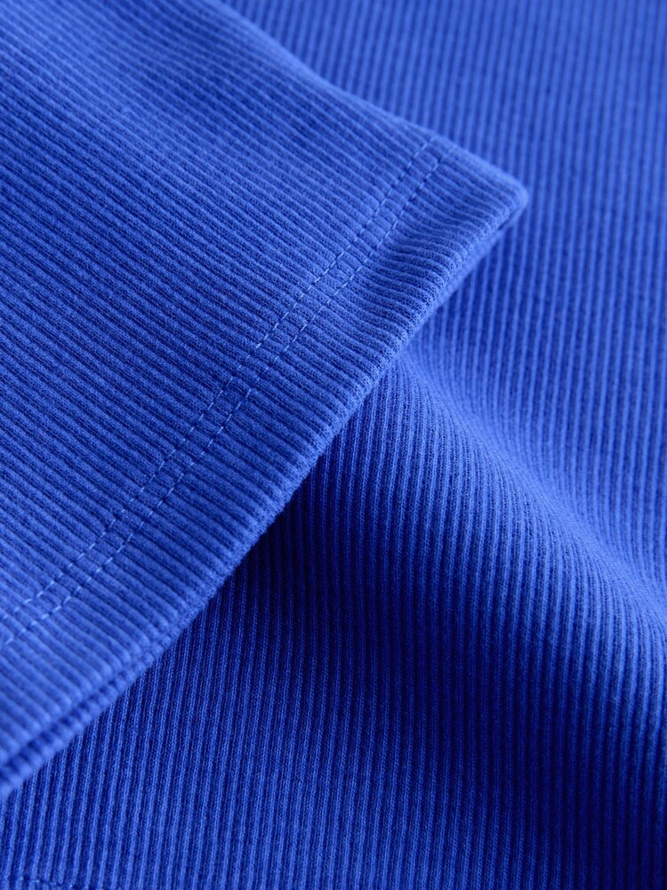 Cobalt Blue Ribbed Frill Vest (3mths-7yrs) - Image 7 of 7