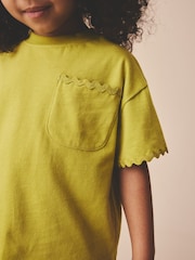 Verde - Tricou cu mânecă scurtă cu tiv Ric Rac (3luni-7ani) - Imaginea 4 din 8