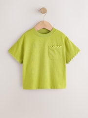 Verde - Tricou cu mânecă scurtă cu tiv Ric Rac (3luni-7ani) - Imaginea 5 din 8