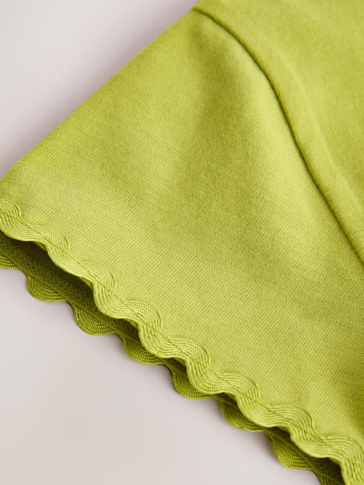 Verde - Tricou cu mânecă scurtă cu tiv Ric Rac (3luni-7ani) - Imaginea 8 din 8