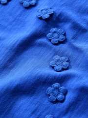 Blue Short Sleeve Applique Flower T-Shirt (3mths-7yrs) - Image 4 of 4