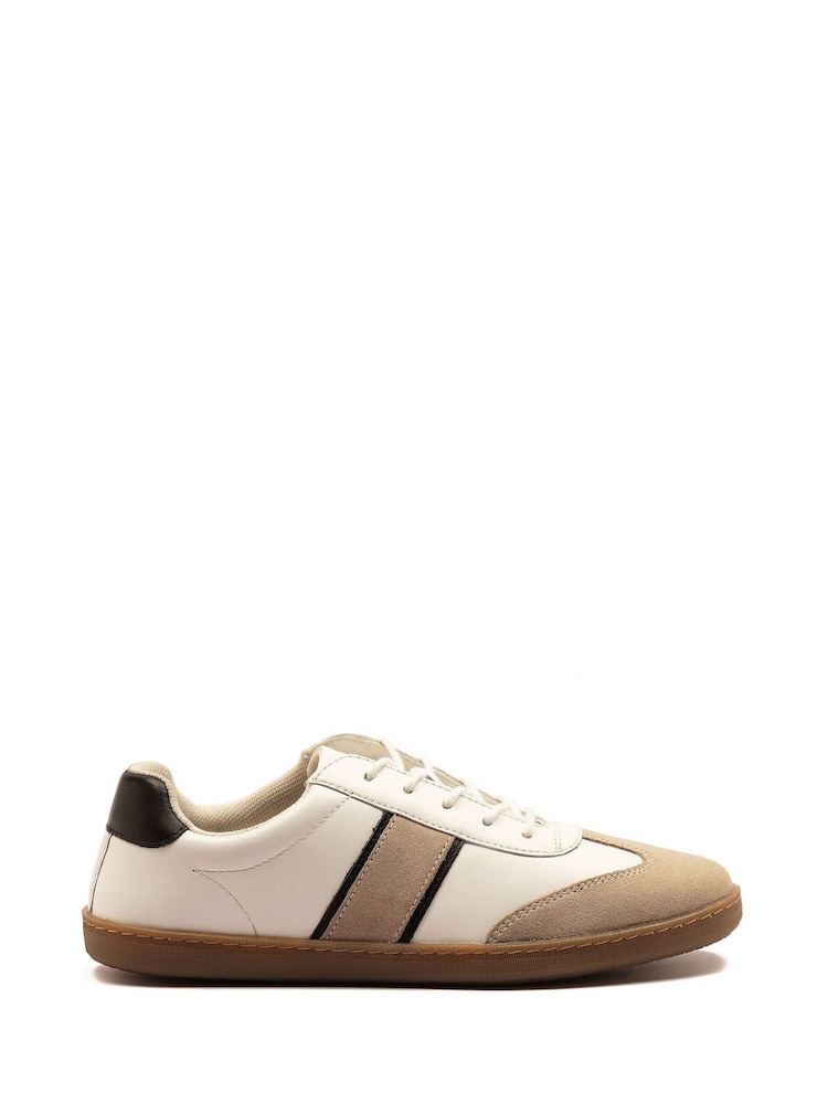 Off The Hook White Arter Leather Low Top Lace-Up Trainer Shoes - Image 2 of 6