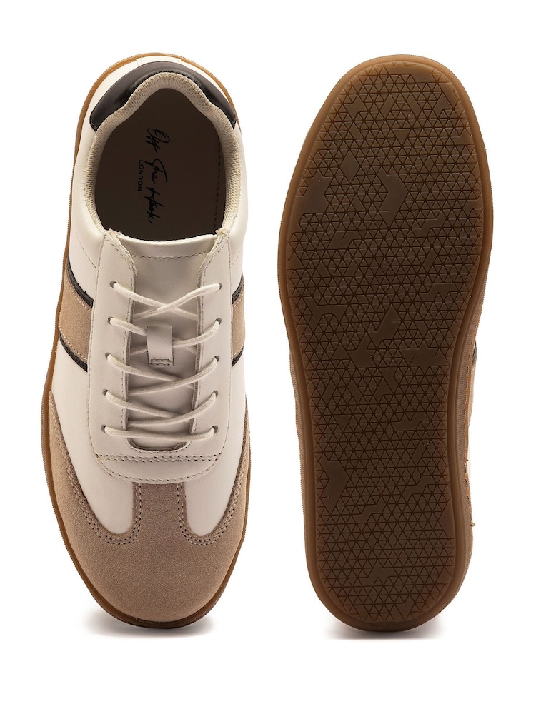 Off The Hook White Arter Leather Low Top Lace-Up Trainer Shoes - Image 6 of 6