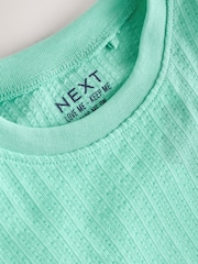 Teal Blue Short Sleeve Frill Hem Top (3mths-7yrs) - Image 7 of 9
