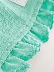 Teal Blue Short Sleeve Frill Hem Top (3mths-7yrs) - Image 9 of 9