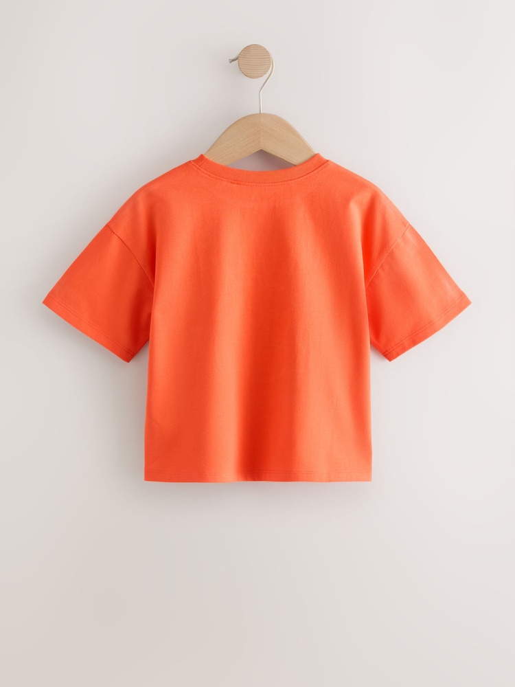 برتقالي قطة - تيشرت بكُم قصير (3شهور-7سنوات) - صورة 2 من 4