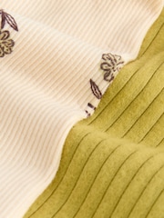 Green Ditsy Floral Ribbed Top and Cycle Shorts Set (3mths-7yrs) - Image 8 of 8