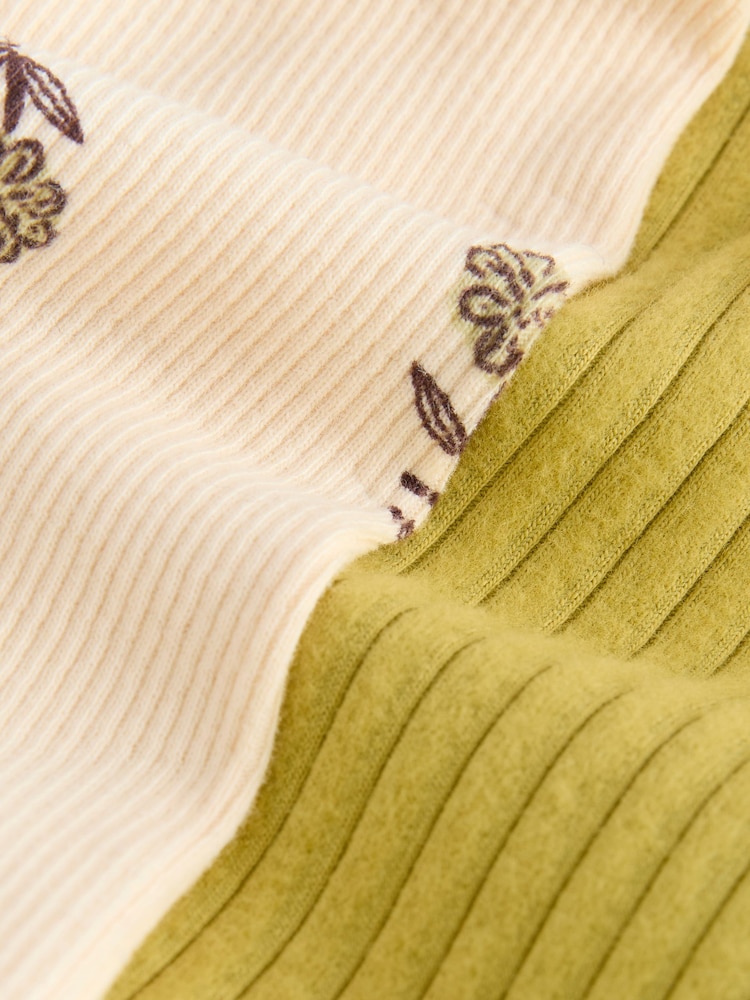 Green Ditsy Floral Ribbed Top and Cycle Shorts Set (3mths-7yrs) - Image 8 of 8 Green Ditsy Floral Ribbed Top and Cycle Shorts Set (3mths-7yrs) - Image 8 of 8