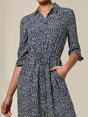 Jolie Moi Blue Tie Half Sleeve Wide Leg Jumpsuit - Image 3 of 6