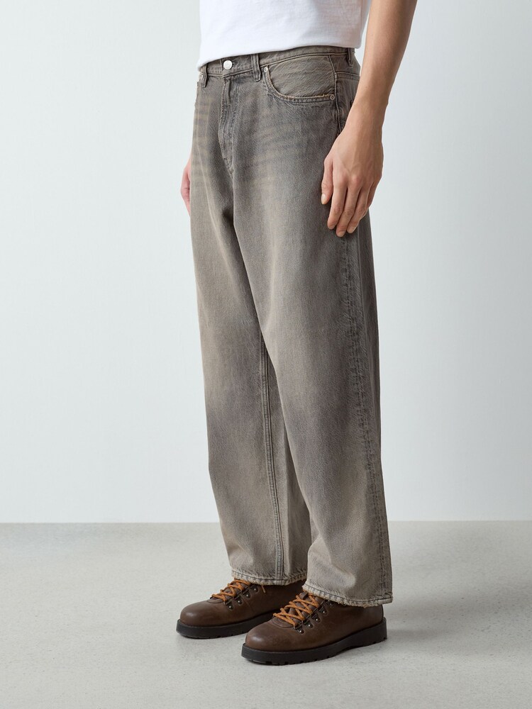 Grey Baggy Fit Authentic Washed Jeans - Image 1 of 6