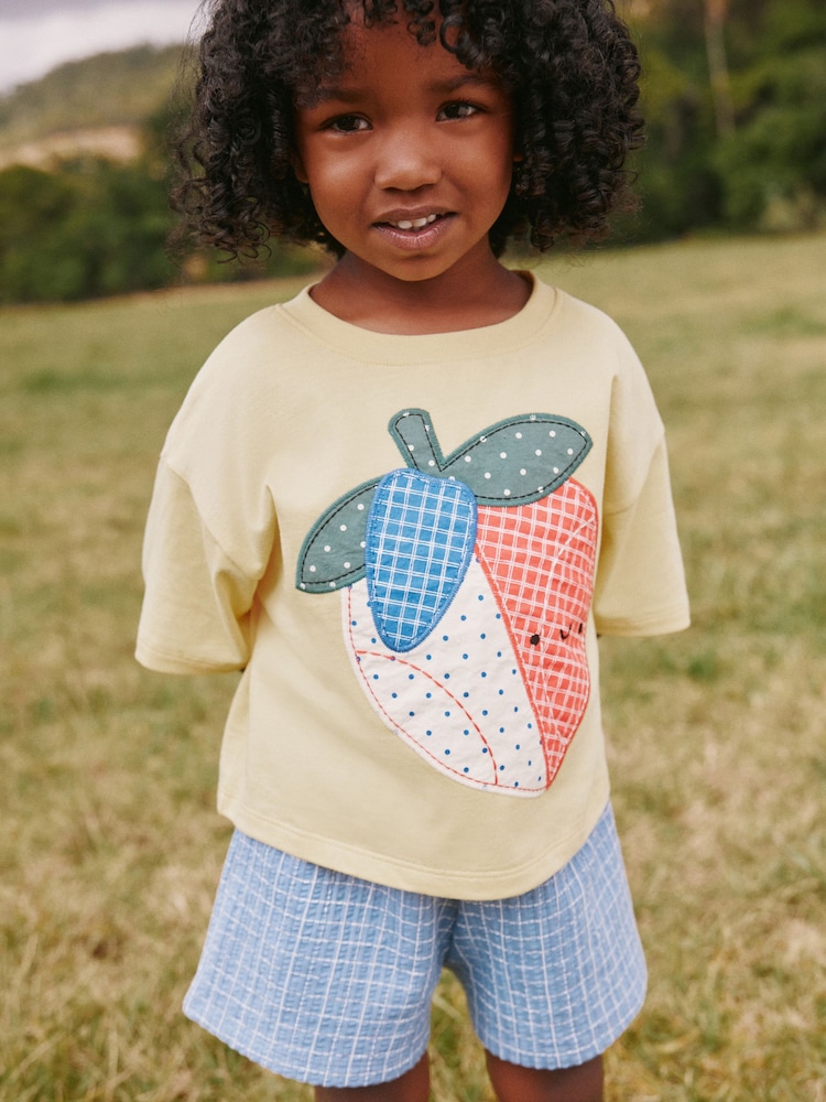 Yellow Strawberry T-Shirt Cycle Shorts Set (3mths-7yrs) - Image 1 of 10