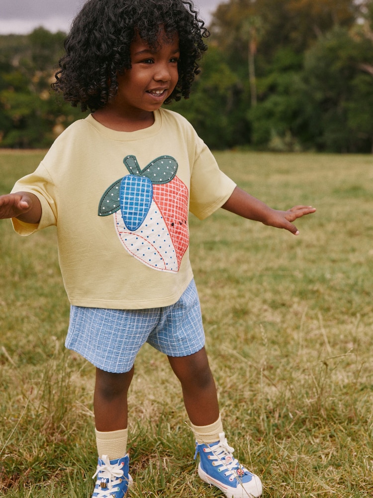 Yellow Strawberry T-Shirt Cycle Shorts Set (3mths-7yrs) - Image 2 of 10