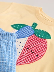 Yellow Strawberry T-Shirt Cycle Shorts Set (3mths-7yrs) - Image 9 of 10