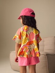 Pink Flowers Short Sleeve Top and Shorts Set (3mths-7yrs) - Image 2 of 8