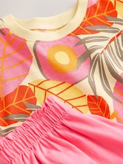 Pink Flowers Short Sleeve Top and Shorts Set (3mths-7yrs) - Image 7 of 8