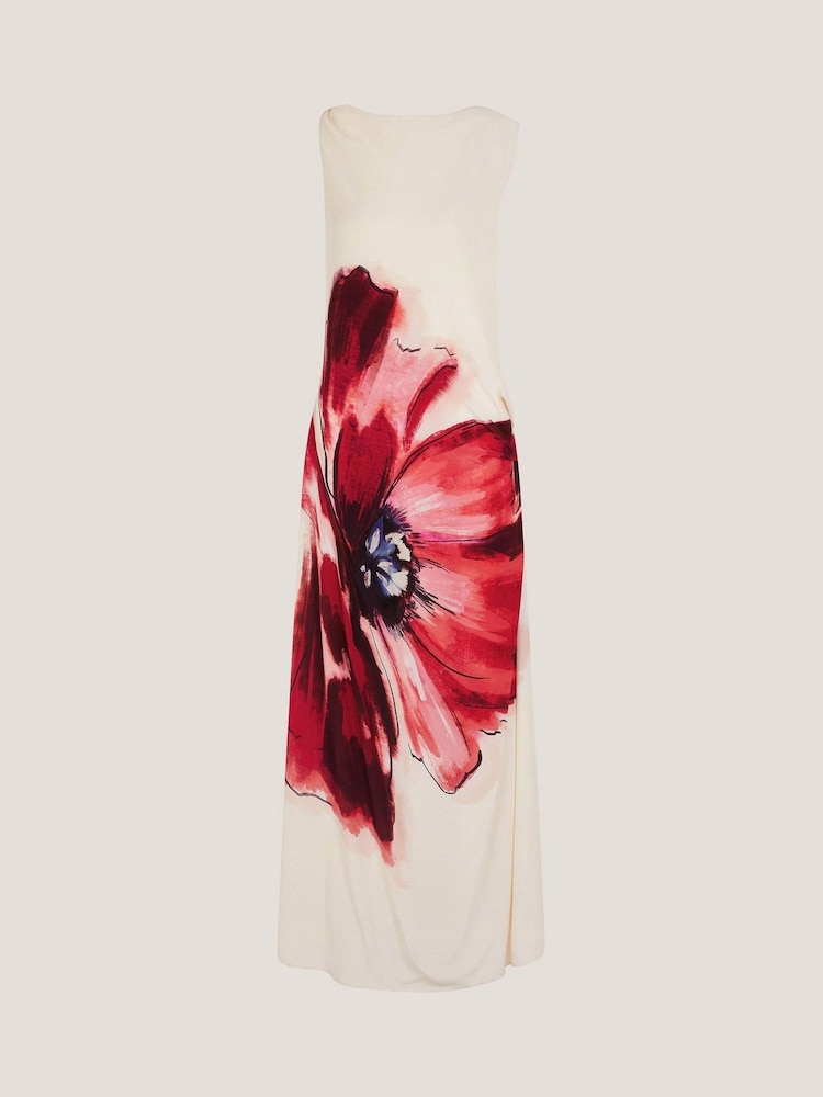 Monsoon Natural Marinna Sleeveless Floral Maxi Dress - Image 2 of 2 Monsoon Natural Marinna Sleeveless Floral Maxi Dress - Image 2 of 2